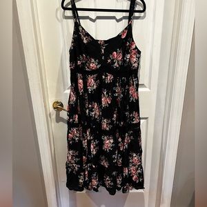Torrid size 2 black floral maxi dress